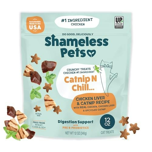 Shameless Pets Catnip N Chill Chicken Liver Crunchy Cat Treats 12-oz.: $11.61 Shameless Pets Catnip N Chill Chicken Liver Crunchy Cat Treats 12-oz.: $11.61