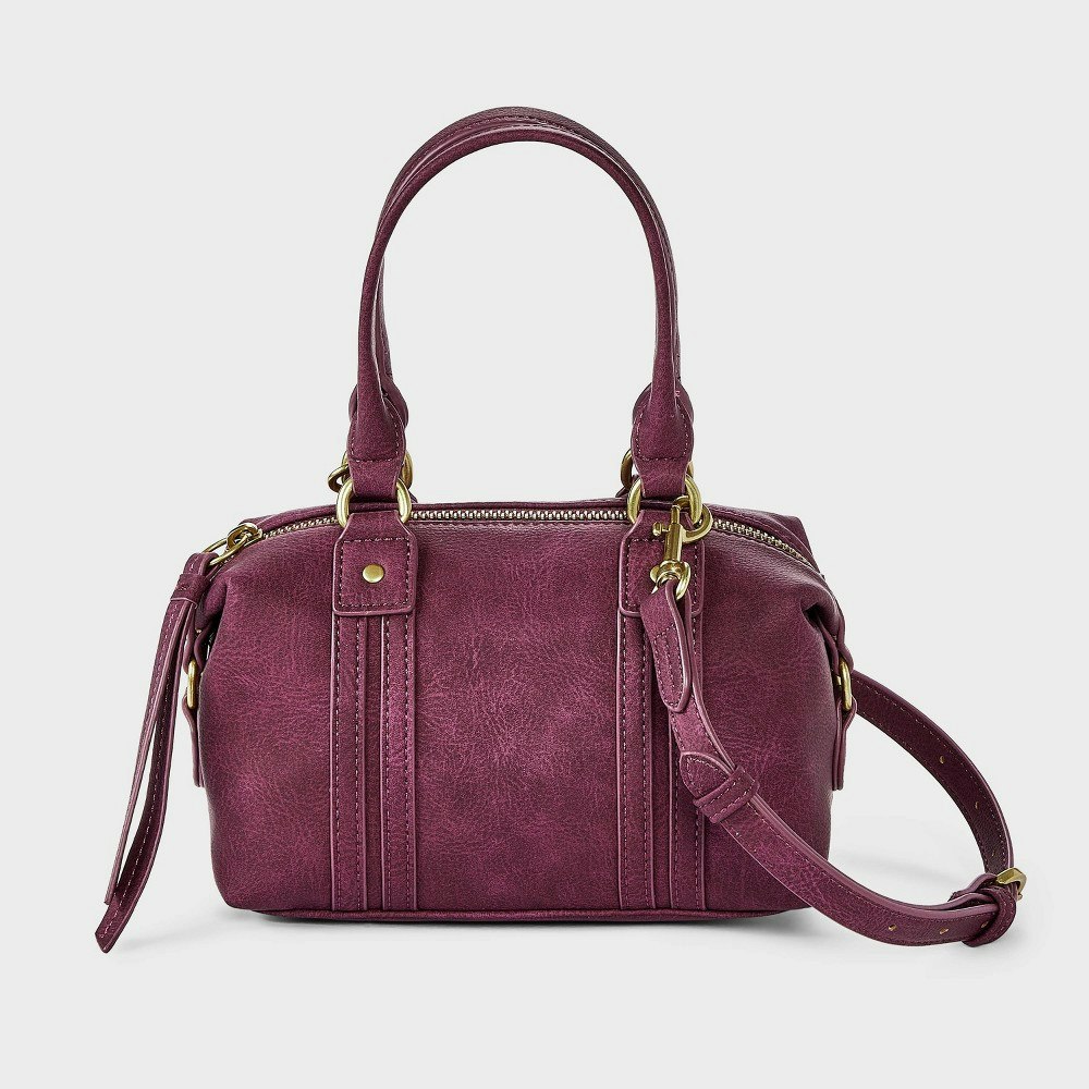 Universal Thread Faux Leather Distressed Small Satchel Crossbody Bag: $25 Universal Thread Faux Leather Distressed Small Satchel Crossbody Bag: $25
