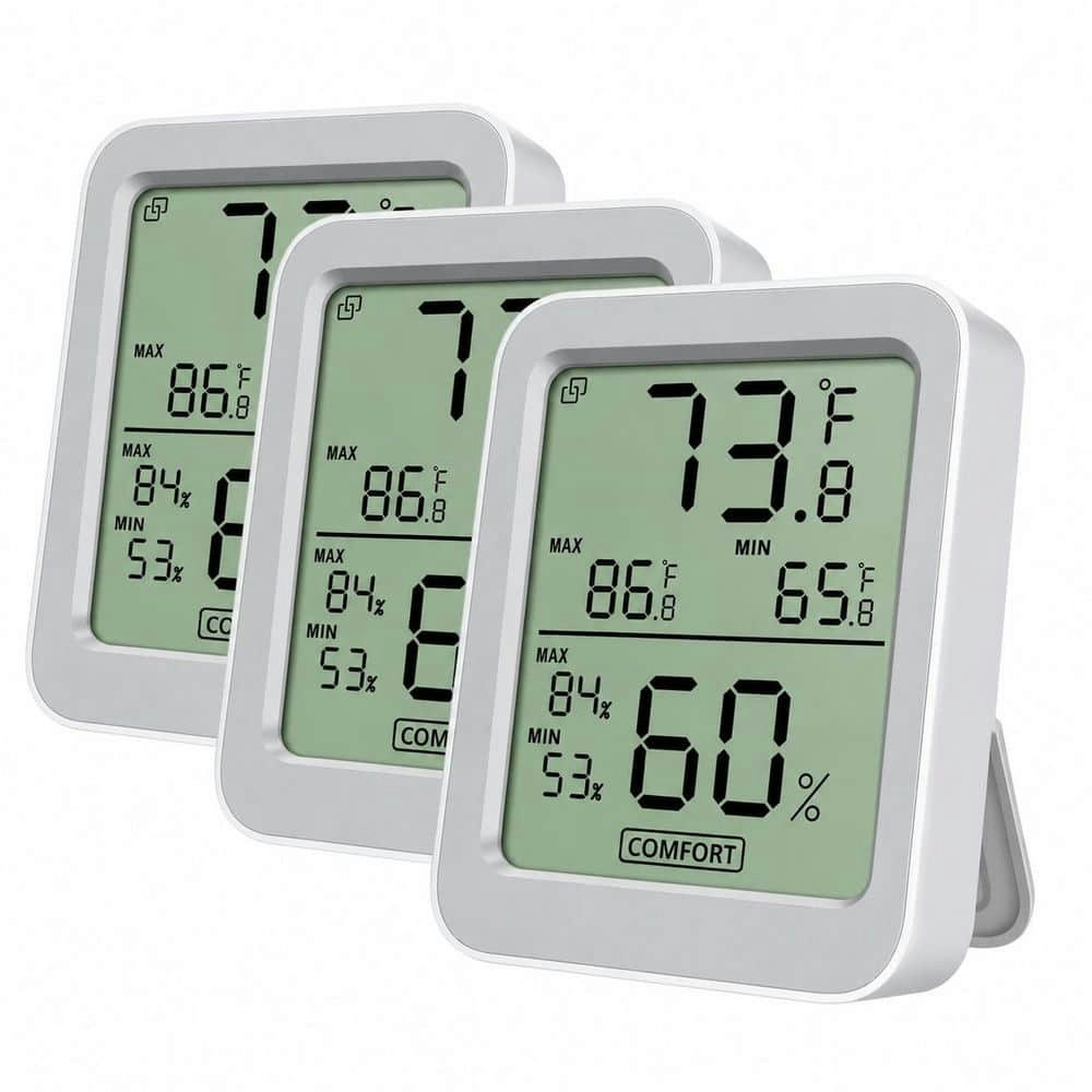 Wireless Indoor Thermometer and Hygrometer 3-Pack: $101.04