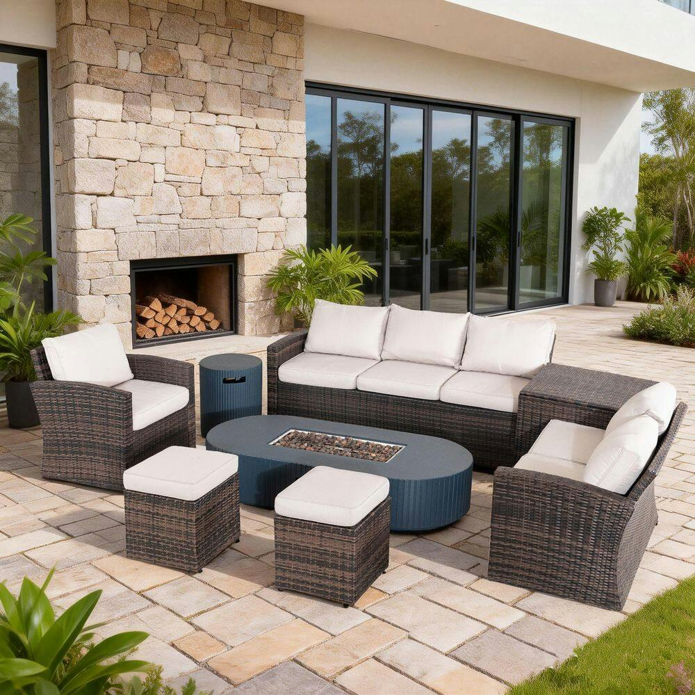 8-Piece Wicker Patio Conversation Set: $1,944.43