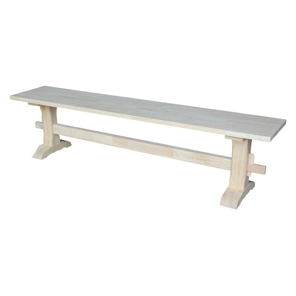 International Concepts 72-Inch Unfinished Trestle Bench: $214.99 International Concepts 72-Inch Unfinished Trestle Bench: $214.99