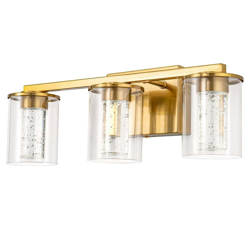 18-Inch 3-Light Gold Crystal LED Vanity Light: $67.14