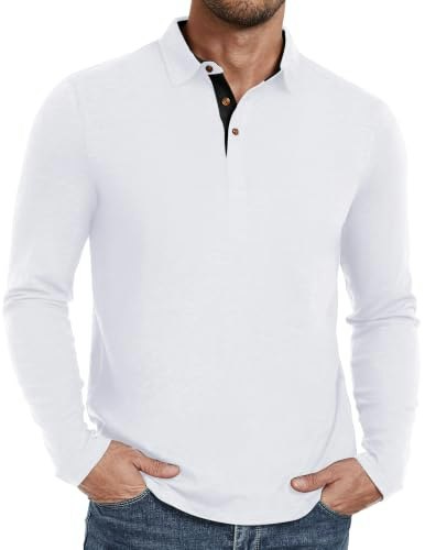 Pegeno Men's Long Sleeve Performance Polo Shirt: $18.99 Pegeno Men's Long Sleeve Performance Polo Shirt: $18.99