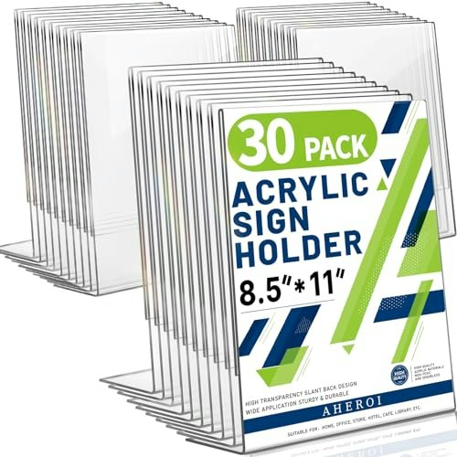 Aheroi 8.5"x11" Acrylic Sign Holder 30-Pack: $50.99