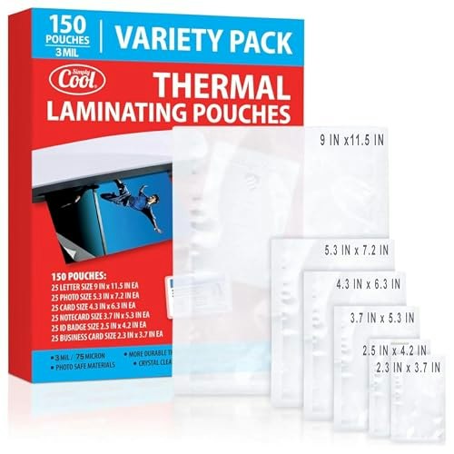 Simply Cool 3-Mil Thermal Laminating Sheets 150-Pack: $21.79