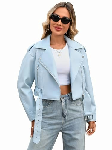 Ly Varey Lin Women's Faux Leather Cropped Biker Jacket: $42.49 Ly Varey Lin Women's Faux Leather Cropped Biker Jacket: $42.49