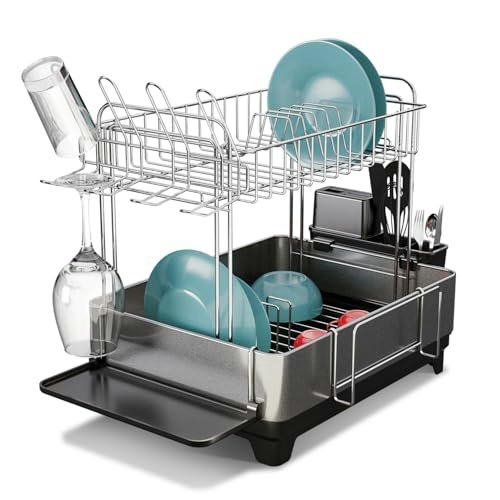 Home Zone Living 2-Tier Dish Drying Rack: $50.99 Home Zone Living 2-Tier Dish Drying Rack: $50.99