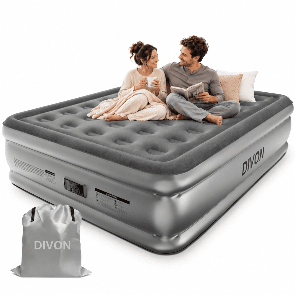 Divon 18-Inch Raised Queen Air Mattress with Built-In Pump: $54.89 Divon 18-Inch Raised Queen Air Mattress with Built-In Pump: $54.89