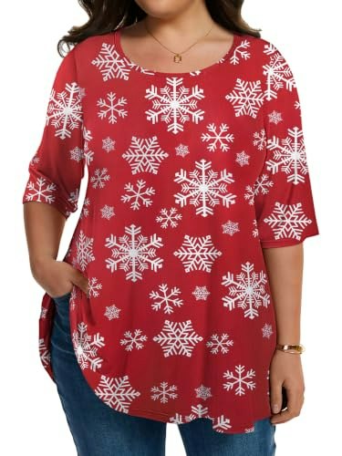 Larace Plus Size Elbow Sleeve Summer Tunic: $18.99 Larace Plus Size Elbow Sleeve Summer Tunic: $18.99