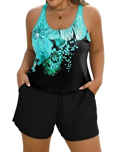 Arolina Plus Size Modest Swim Romper: $29.98 Arolina Plus Size Modest Swim Romper: $29.98