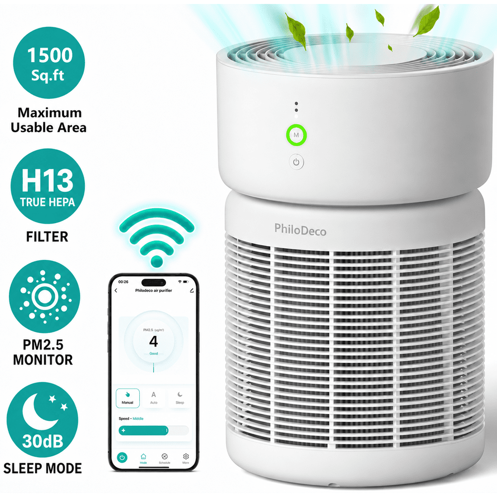 PhiloDeco Smart HEPA Air Purifier: $35.99 PhiloDeco Smart HEPA Air Purifier: $35.99