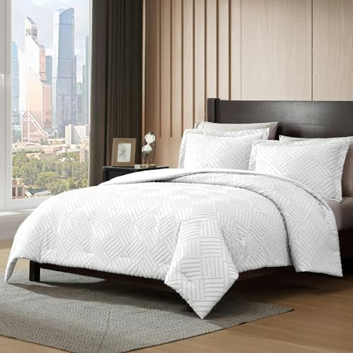 ClevaHome Queen 3-Piece Clipped Jacquard Comforter Set: $21.99 ClevaHome Queen 3-Piece Clipped Jacquard Comforter Set: $21.99