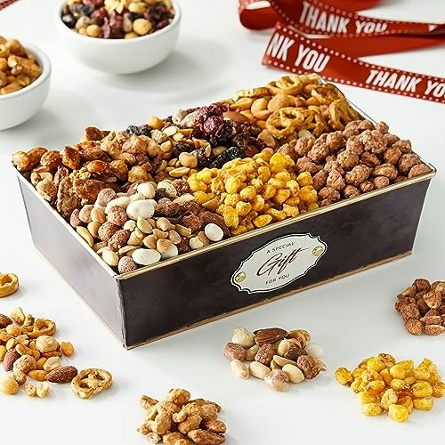 Broadway Basketeers Gourmet Nut and Snack Gift Basket: $36.50 Broadway Basketeers Gourmet Nut and Snack Gift Basket: $36.50