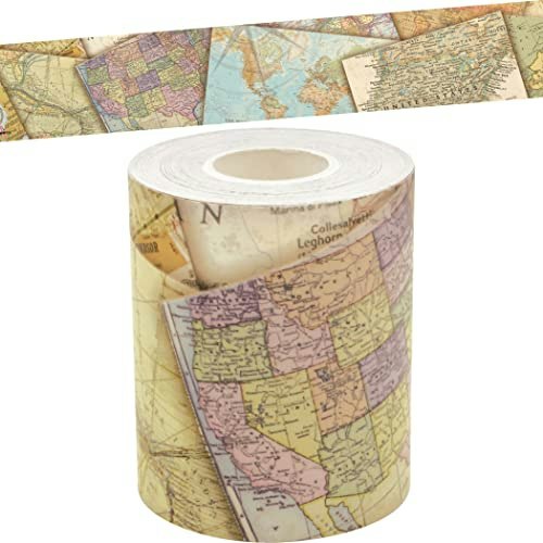 Teacher Created Resources Travel the Map Straight Rolled Border Trim 50-Foot: $6.15