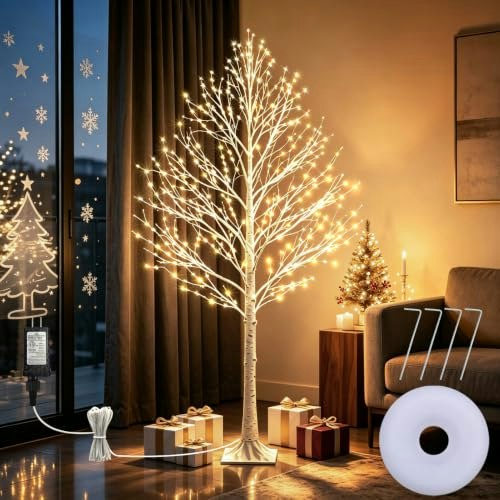 7-Foot 1,000-LED Lighted Birch Tree: $58.49
