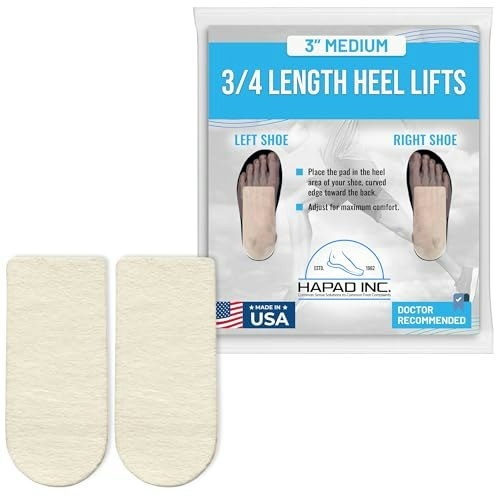 Hapad 3/4-Length Heel Lift Wool Felt Shoe Pad: $15