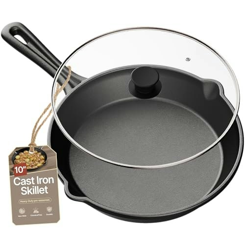 Bakken 10-inch Pre-Seasoned Cast Iron Skillet with Glass Lid: $28.34 Bakken 10-inch Pre-Seasoned Cast Iron Skillet with Glass Lid: $28.34