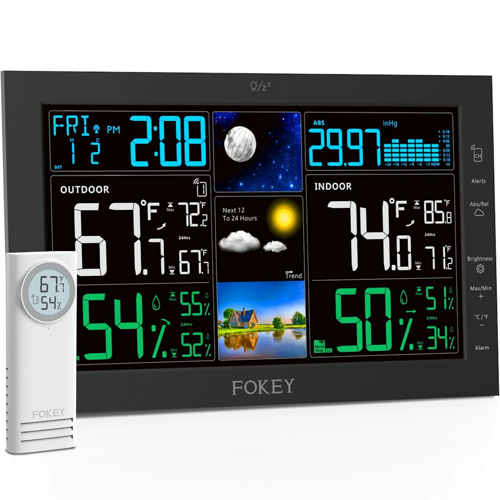 Wireless Indoor Outdoor Weather Station w/ Atomic Clock: $33