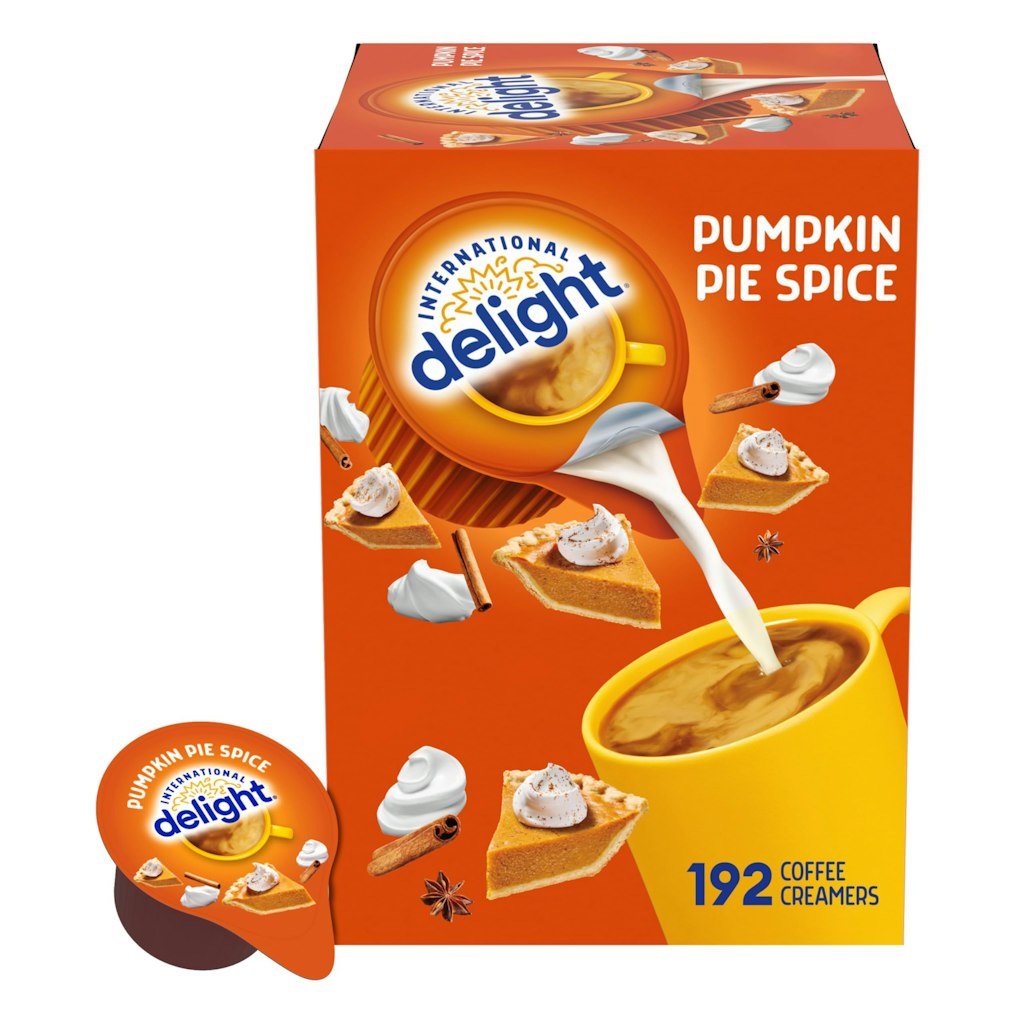 International Delight Pumpkin Pie Spice Coffee Creamer Singles 192-Count: $21 International Delight Pumpkin Pie Spice Coffee Creamer Singles 192-Count: $21