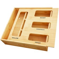 SpaceAid Bamboo Bag Storage Organizer for Kitchen Drawer for $23 + free shipping