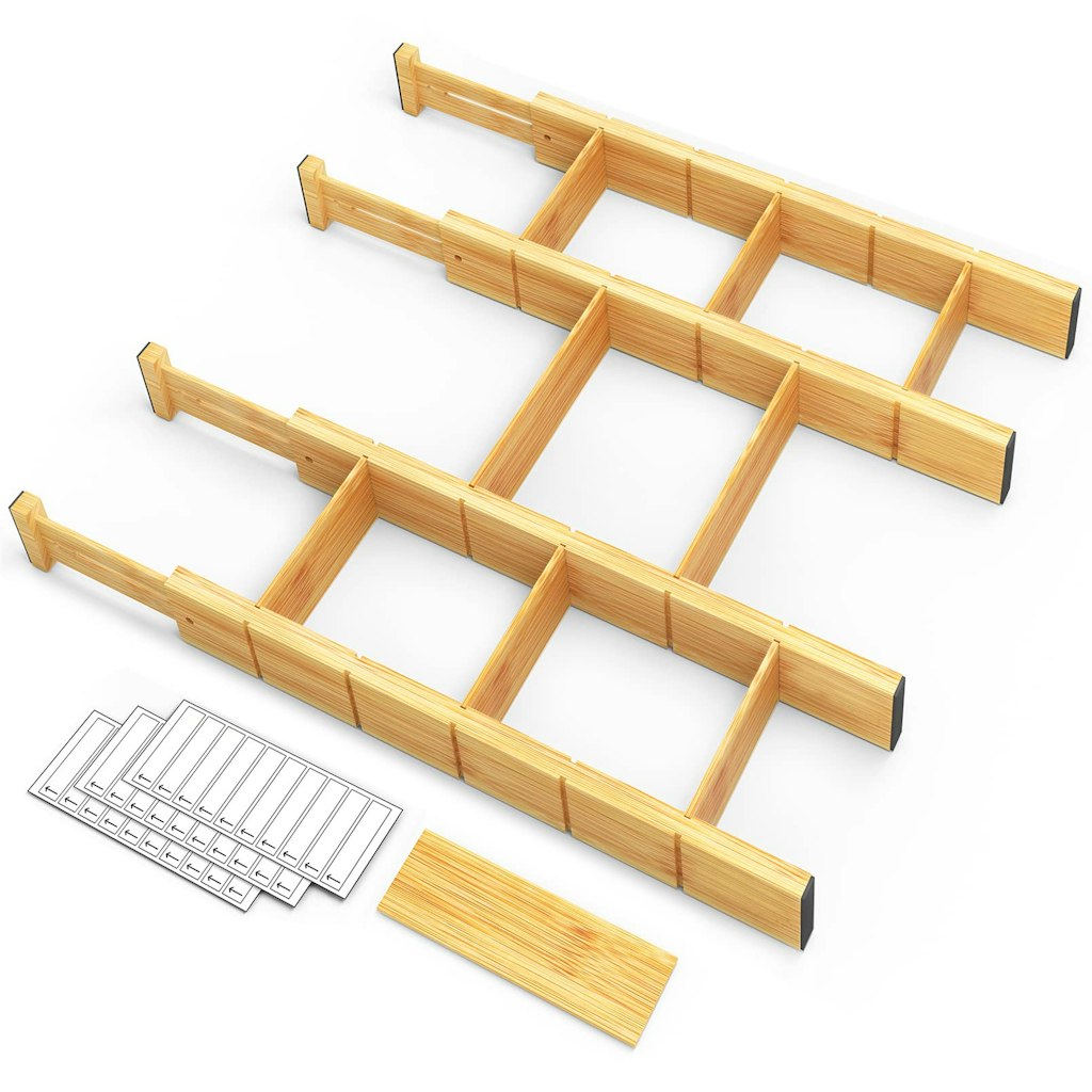 SpaceAid Bamboo Drawer Dividers w/ Inserts & Labels: $22 SpaceAid Bamboo Drawer Dividers w/ Inserts & Labels: $22