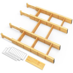 SpaceAid Bamboo Drawer Dividers w/ Inserts & Labels for $22 + free shipping w/ Prime