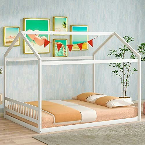 Merax Queen Size Wooden House Bed: $163.41 Merax Queen Size Wooden House Bed: $163.41