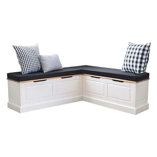 Linon Tobin Natural and White Dining Nook with Storage and Cushions: $551.64 Linon Tobin Natural and White Dining Nook with Storage and Cushions: $551.64
