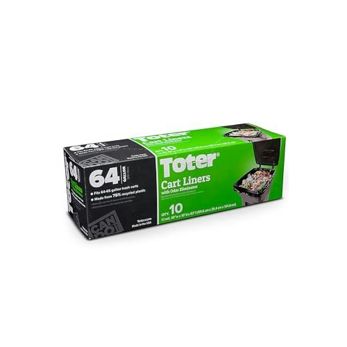 Toter 64-Gallon Trash Can Liners 10-Pack: $10.98 Toter 64-Gallon Trash Can Liners 10-Pack: $10.98
