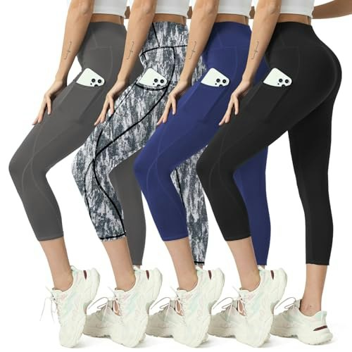 MaaGcc Women's High-Waisted Capri Leggings with Pockets: $21.98