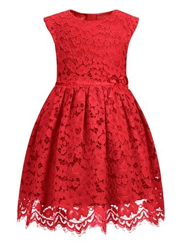 Allovin Girls A-Line Lace Party Dress: $33.99