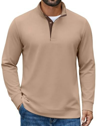 Coofandy Men's Lightweight Mock Neck Quarter-Zip Pullover: $17.98 Coofandy Men's Lightweight Mock Neck Quarter-Zip Pullover: $17.98