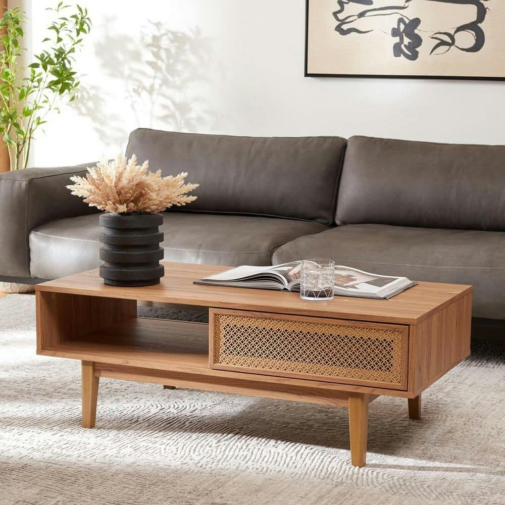 Ceu 21.7-Inch Rectangle Oak and Gold Wood Coffee Table: $258.40 Ceu 21.7-Inch Rectangle Oak and Gold Wood Coffee Table: $258.40