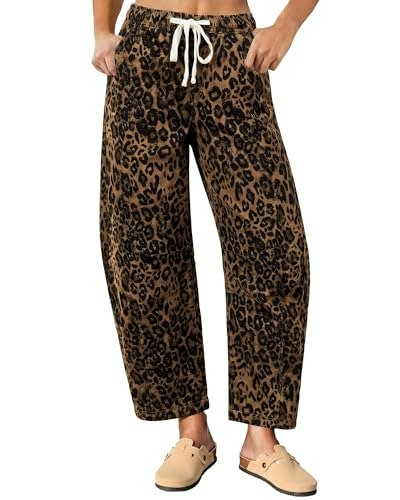 Vetinee Women's Leopard Barrel Jeans: $31.44