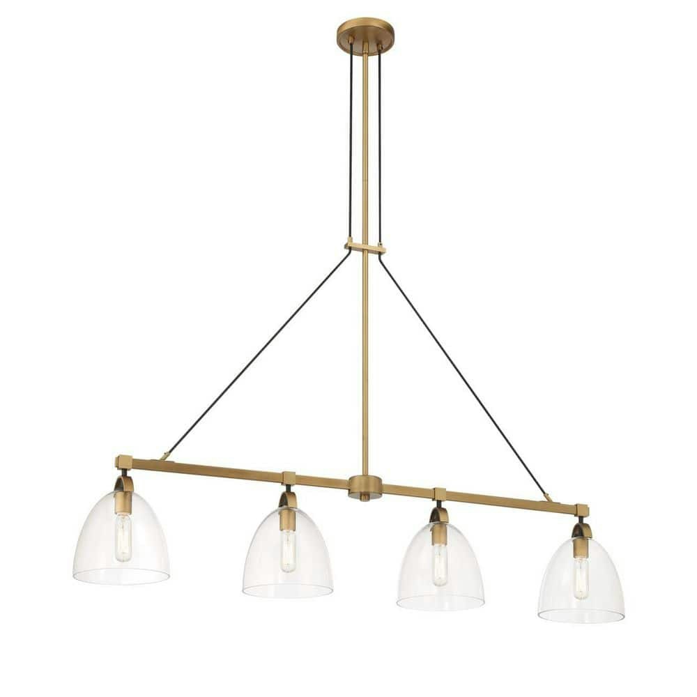 Sommersby 4-Light Brass and Black Island Chandelier: $589 Sommersby 4-Light Brass and Black Island Chandelier: $589