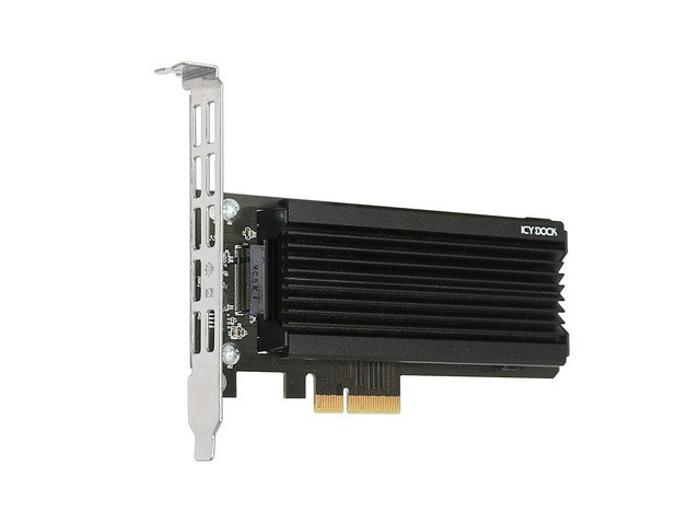 Icy Dock M.2 NVMe SSD to PCIe 3.0 x4 Adapter with Heat Sink: $120.53 Icy Dock M.2 NVMe SSD to PCIe 3.0 x4 Adapter with Heat Sink: $120.53