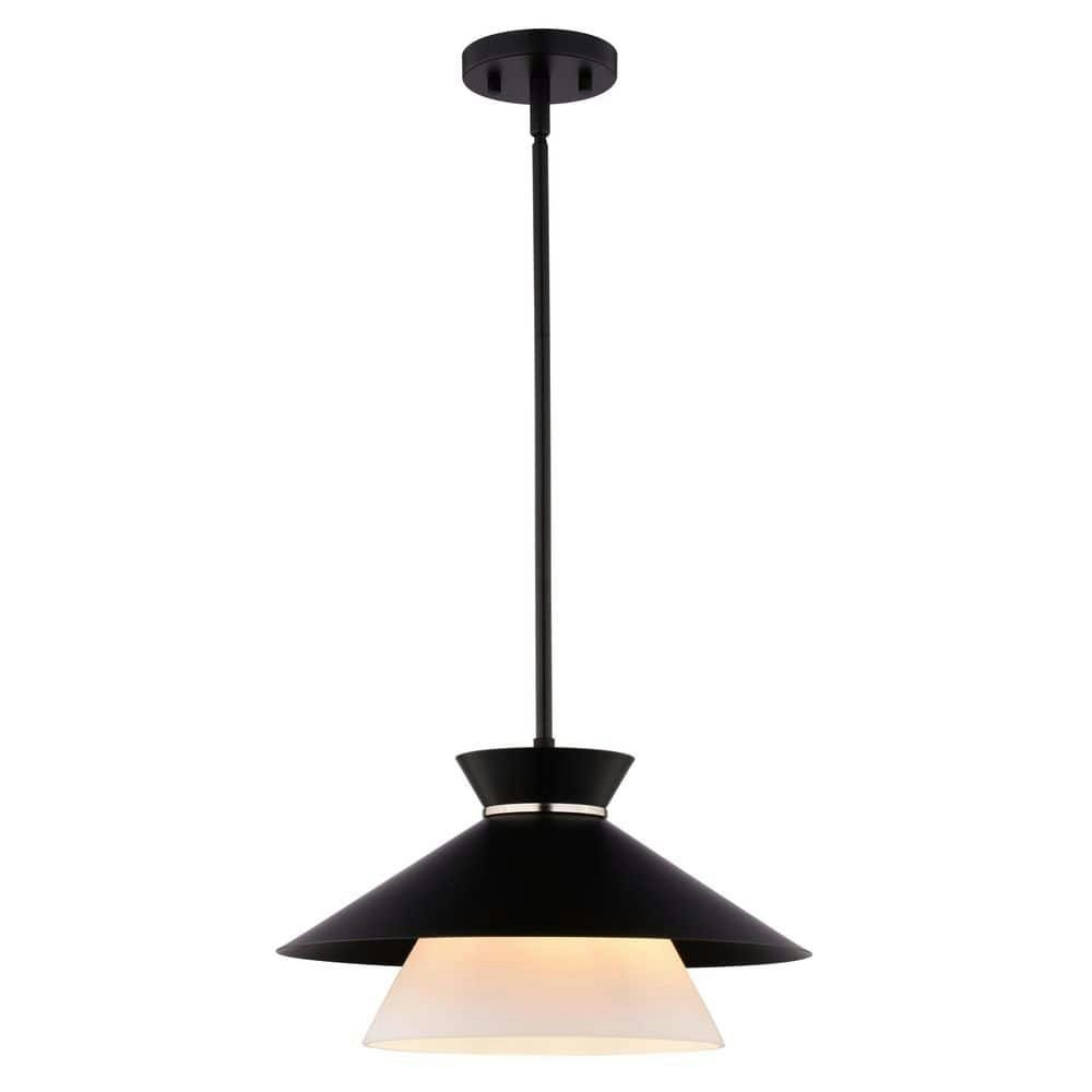 Loomis 1-Light Matte Black Mid-Century Modern Pendant: $149.99 Loomis 1-Light Matte Black Mid-Century Modern Pendant: $149.99