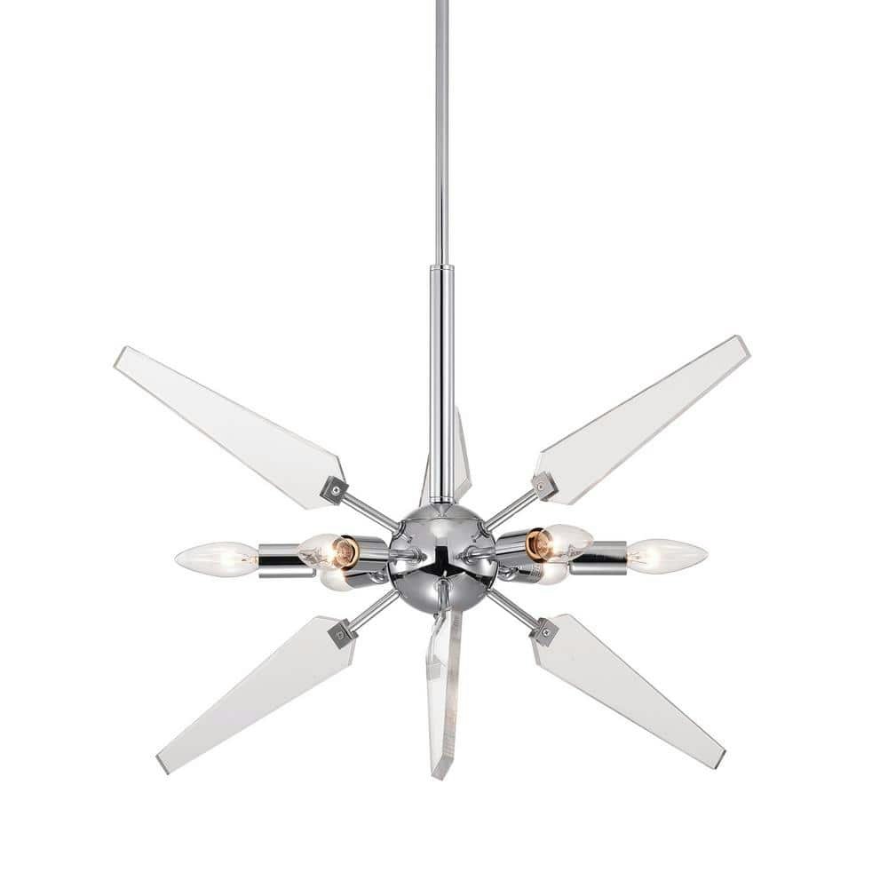 6-Light Chrome and Acrylic Sputnik Chandelier: $44.71 6-Light Chrome and Acrylic Sputnik Chandelier: $44.71