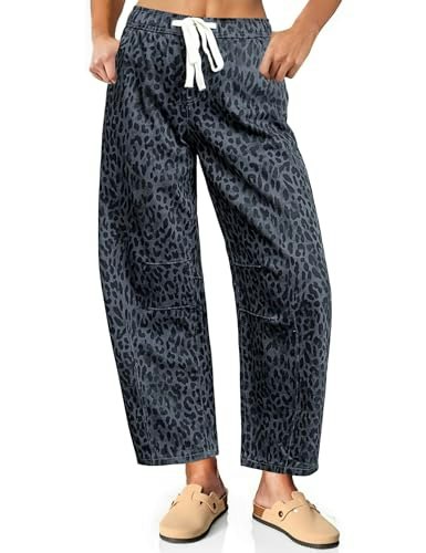 Vetinee Women's Leopard Print High-Rise Wide-Leg Barrel Jeans: $31.44 Vetinee Women's Leopard Print High-Rise Wide-Leg Barrel Jeans: $31.44
