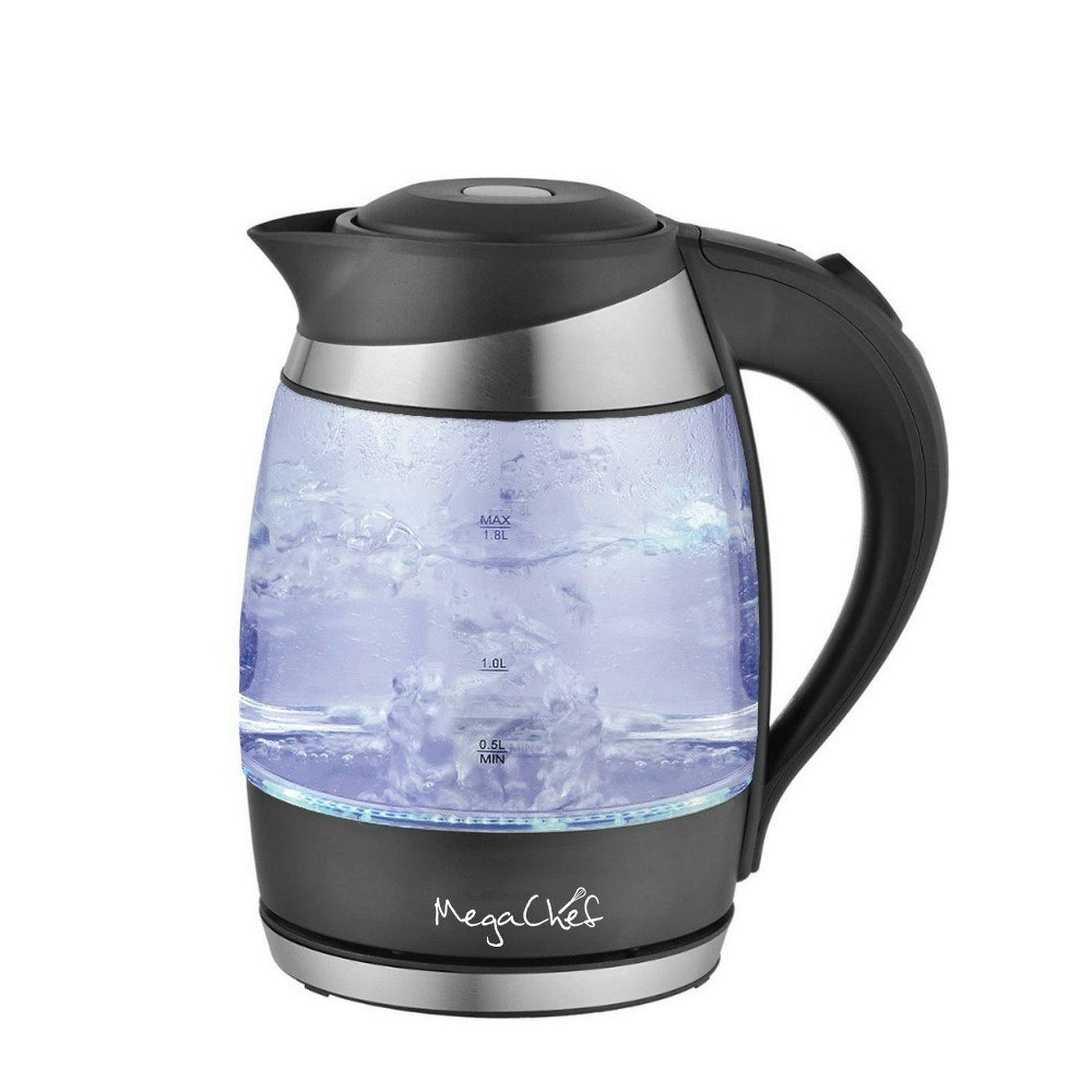 MegaChef 1.8L Electric Glass Tea Kettle: $29.99