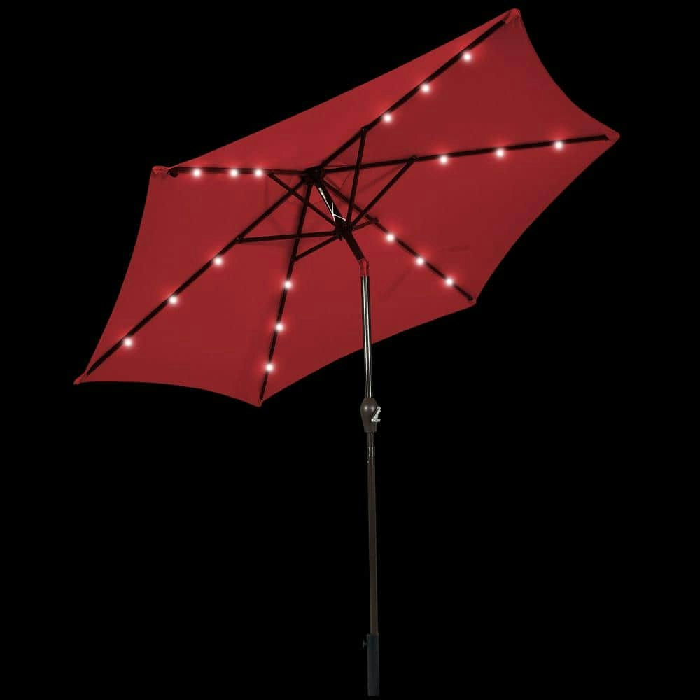 9-Foot Solar-Powered Iron Market Patio Umbrella: $115 9-Foot Solar-Powered Iron Market Patio Umbrella: $115
