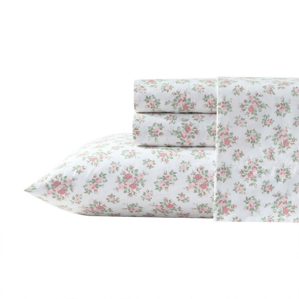 Laura Ashley Leanna Rose Pink Queen Sheet Set: $69.99 Laura Ashley Leanna Rose Pink Queen Sheet Set: $69.99