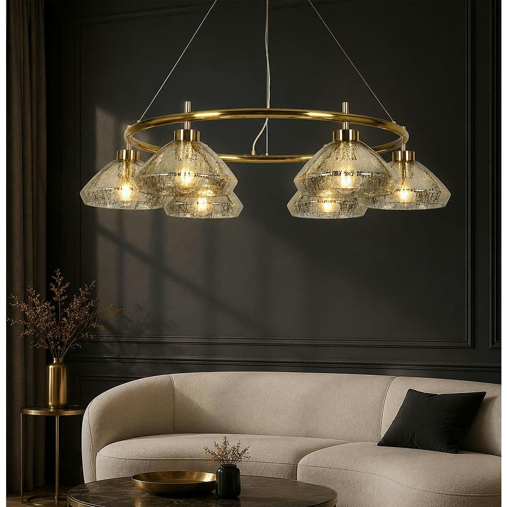 Mid-Century Modern 6-Light Mercury Glass Chandelier: $499 Mid-Century Modern 6-Light Mercury Glass Chandelier: $499
