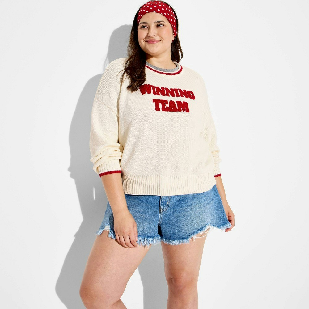 Wild Fable Women's Long Sleeve Winning Team Pullover Sweater: $35 Wild Fable Women's Long Sleeve Winning Team Pullover Sweater: $35