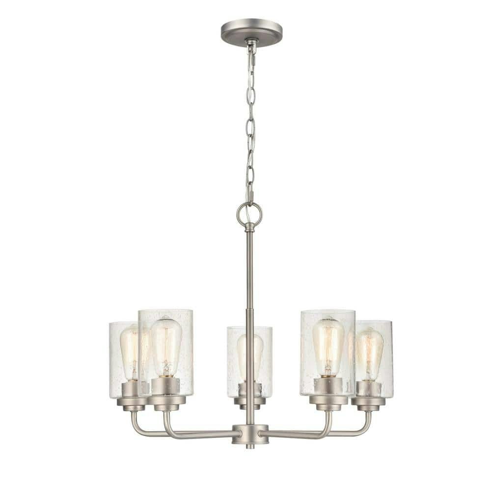 Moven 5-Light 23-inch Satin Nickel Chandelier: $128.31 Moven 5-Light 23-inch Satin Nickel Chandelier: $128.31