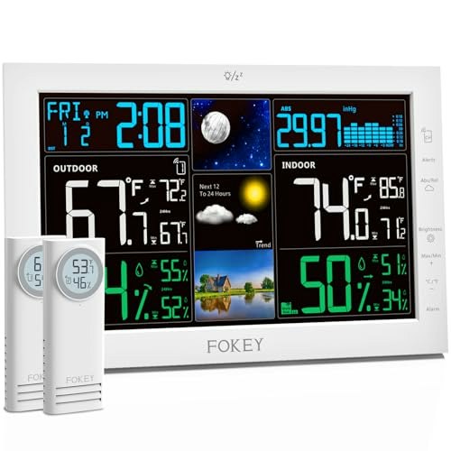 Fokey Wireless Indoor Outdoor Weather Station with Atomic Clock: $39.99