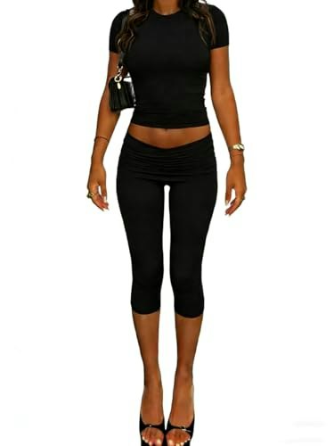 ZFLM Women's Short-Sleeve Two-Piece Sport Set: $14.98