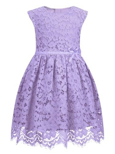 Allovin Girls Sleeveless Lace A-Line Party Dress: $30.59