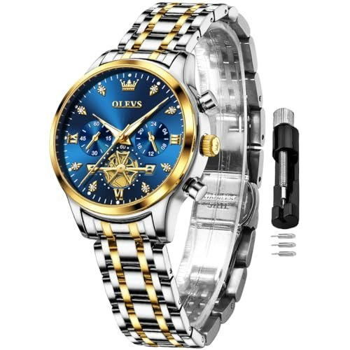 Olevs Women's Two-Tone Stainless Steel Diamond Dress Watch: $34.22 Olevs Women's Two-Tone Stainless Steel Diamond Dress Watch: $34.22