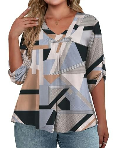 Folunsi Women's Plus Size 3/4 Sleeve Tunic Top: $6.39 Folunsi Women's Plus Size 3/4 Sleeve Tunic Top: $6.39